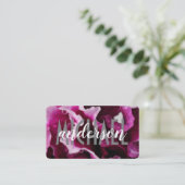 Gelaagde lettertypen | Eenvoudig | Bloemrijk roze Visitekaartje (Staand voorkant)