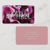 Gelaagde lettertypen | Eenvoudig | Bloemrijk roze Visitekaartje (Voorkant / Achterkant)