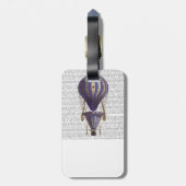 Gelaagde luchtballon blauw bagagelabel (Achterkant verticaal)