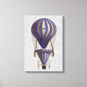 Gelaagde luchtballon blauw canvas afdruk