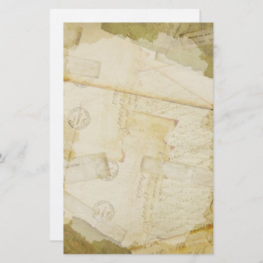 Gelaagde oude brieven briefpapier (Voorkant / Achterkant)