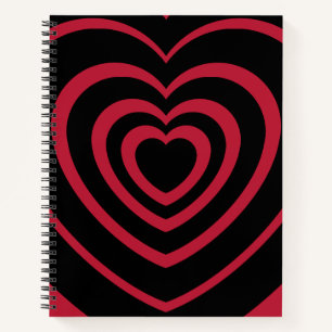 Gelaagde Red & Black Heart esthetiek Notitieboek