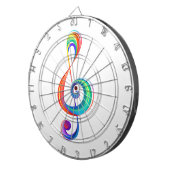 Gelaagde regenboog discantsleutel dartbord (Voorkant Rechts)
