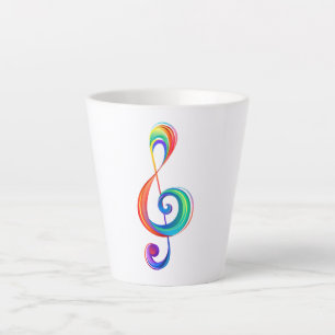Gelaagde regenboog discantsleutel latte mok