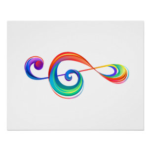 Gelaagde regenboog discantsleutel perfect poster