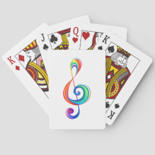 Gelaagde regenboog discantsleutel pokerkaarten