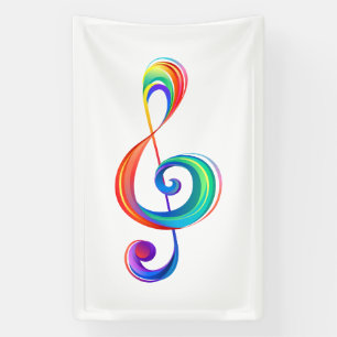 Gelaagde regenboog discantsleutel spandoek