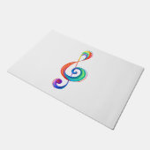 Gelaagde regenboog treble sleutel deurmat (Schuin)