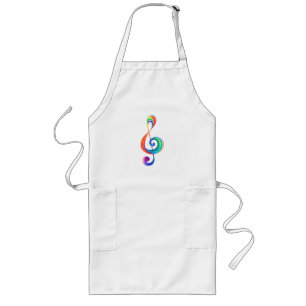Gelaagde regenboog treble sleutel lang schort