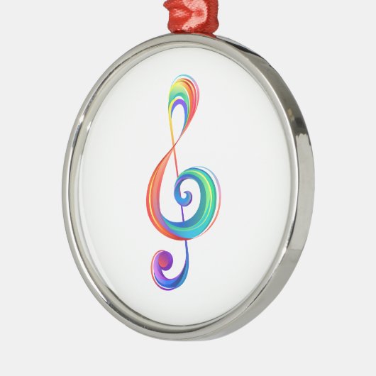 Gelaagde regenboog treble sleutel metalen ornament (Links)
