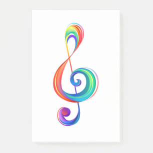 Gelaagde regenboog treble sleutel post-it® notes