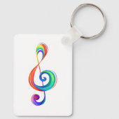 Gelaagde regenboog treble sleutel sleutelhanger (Achterkant)