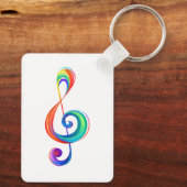 Gelaagde regenboog treble sleutel sleutelhanger (Achterkant)