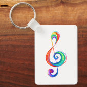 Gelaagde regenboog treble sleutel sleutelhanger (Voorkant)