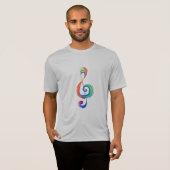 Gelaagde regenboog treble sleutel t-shirt (Voorkant volledig)