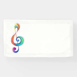 Gelaagde regenboogviolelsleutel spandoek