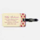 Gelaagde roze bagagelabel (Achterkant horizontaal)