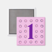 Gelaagde roze en Paarse polka stippen leeftijd 1 m Magneet (Voorkant / Achterkant)