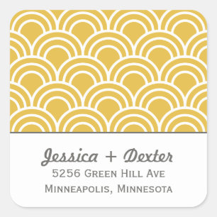 Gelaagde sint-jakobsschelpen vierkante sticker