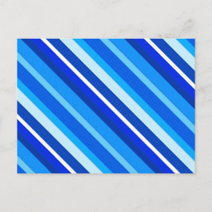 Gelaagde snoepjes strepen - kobalt en bleek blauw briefkaart
