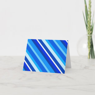Gelaagde snoepjes strepen - kobalt en bleek blauw feestdagen kaart