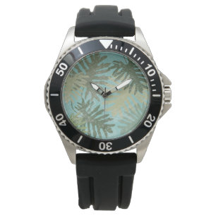 Gelaagde tropische bladeren horloge