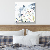 Gelaagde tuinen - Waterverf bloemen Canvas Afdruk (Insitu (Slaapkamer))