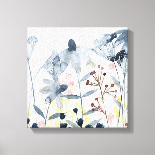 Gelaagde tuinen - Waterverf bloemen Canvas Afdruk (Voorkant)
