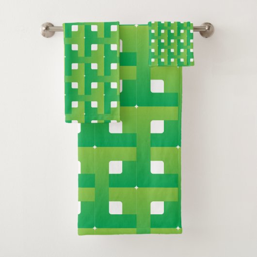 Gelaagde verloopgroene kleur bad handdoek (Insitu)
