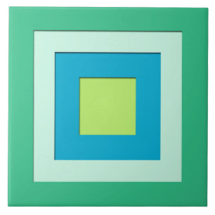 Gelaagde vierkantjes uit de midden-eeuw - groene j tegeltje