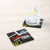 gelabeld vierkante kartonnen onderzetter (Insitu)