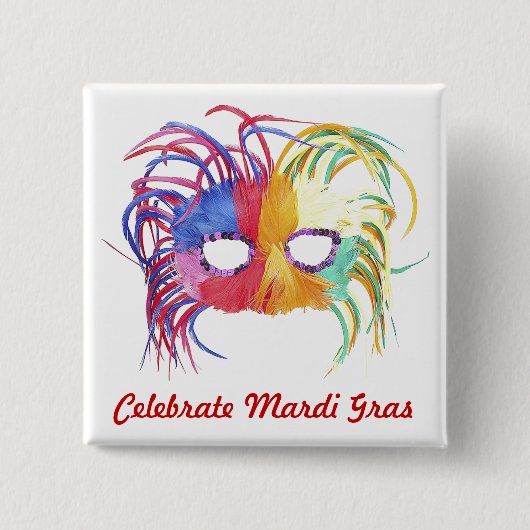 Geladen masker - vierkante button 5,1 cm (Voorkant)