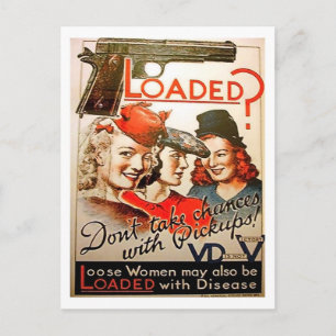Geladen? Neem geen kans met ophaalmeisjes, oorlog Briefkaart