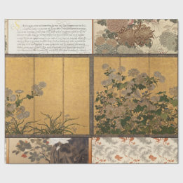 Gelakte chrysanten Coromandel schermen Cadeaupapier