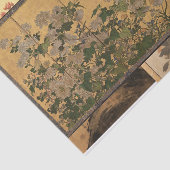 Gelakte chrysanten Coromandel schermen Tissuepapier (Detail)