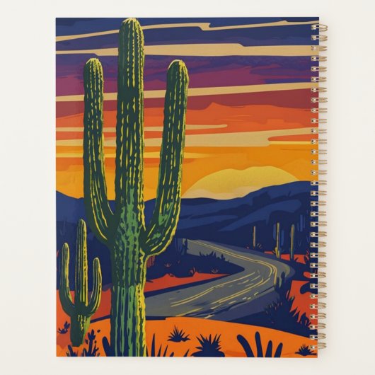 Gelamineerde Zuidwestelijke Landschap Print Custom Planner (Achterkant)