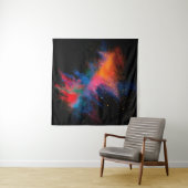 Gelanceerd kleurrijk poeder op zwarte achtergrondk wandkleed (In Situ (horizontaal))