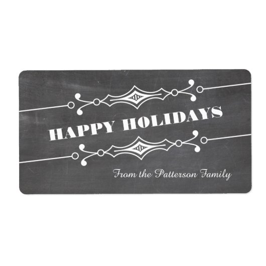 Gelanteerde Chalkboard Holiday Gift Labels (Voorkant)