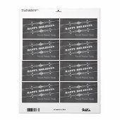 Gelanteerde Chalkboard Holiday Gift Labels (Full Sheet)