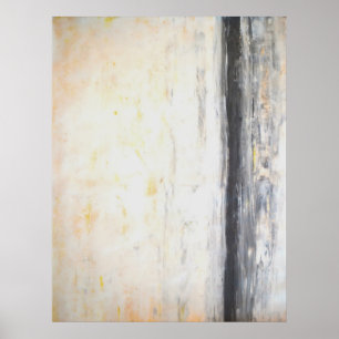 "Gelaste" grijze en gele Abstracte kunst Poster