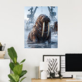 Gelaste Walrus Haven Poster (Thuiskantoor)