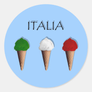 Gelati Italiaanse ijsvlag van Italië Italia Ronde Sticker