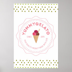 Gelato 20x16-waarde Poster papier (steen)