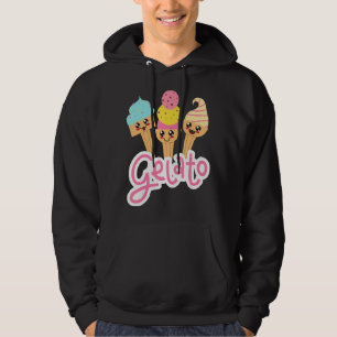 Gelato en Italiaans dessert Gelato Happy Face Cone Hoodie