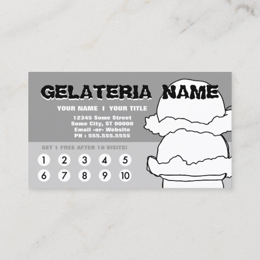 gelato scribble punch card klantenkaartje (Achterkant)