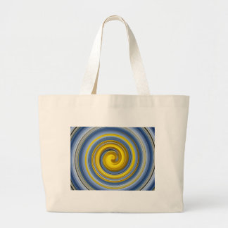 Gelb-blaues Spiralmuster Grote Tote Bag