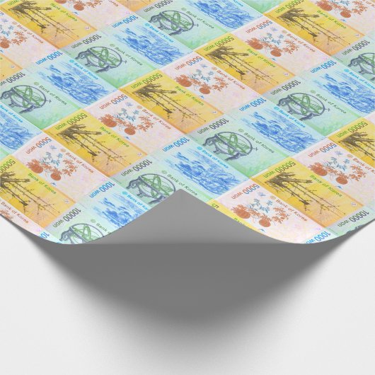 Geld 돈 Koreaanse valuta #2 Verpakkingspapier Cadeaupapier (Hoek)