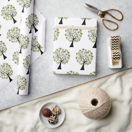 Geld Bomen op Wit Cadeaupapier (Crafts)