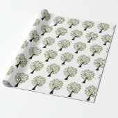 Geld Bomen op Wit Cadeaupapier (Uitgerold)