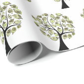 Geld Bomen op Wit Cadeaupapier (Rol Hoek)
